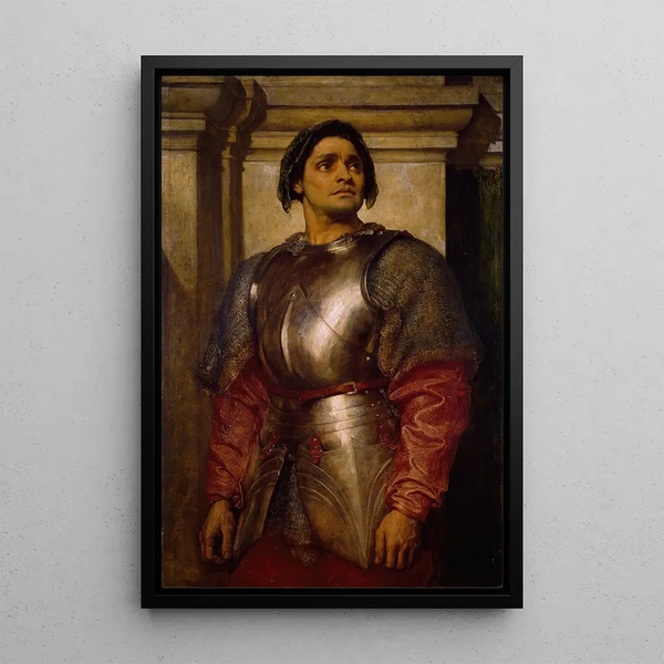 A Condottiere - Frederic Leighton — framed artwork on a wall