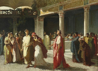 Dramatic scene in a courtyard - Frederic Leighton — artwork view