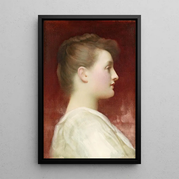 Girl in profile - Frederic Leighton — framed artwork on a wall