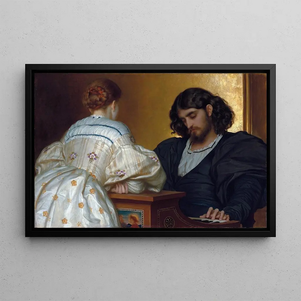 Golden Hours - Frederic Leighton — framed artwork on a wall