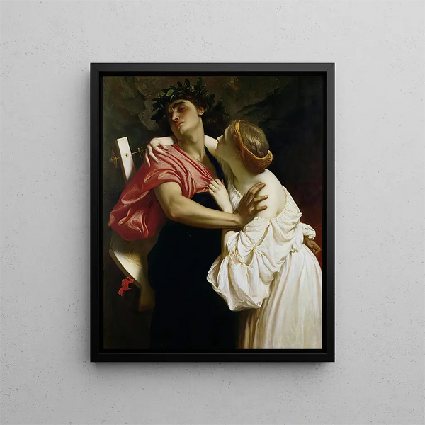 Orpheus and Eurydice - Frederic Leighton — framed artwork on a wall
