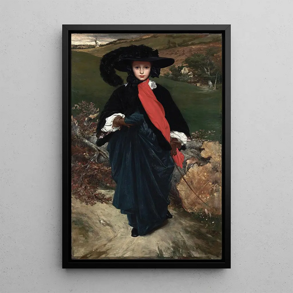 Portrait painting of May Sartoris - Frederic Leighton — framed artwork on a wall
