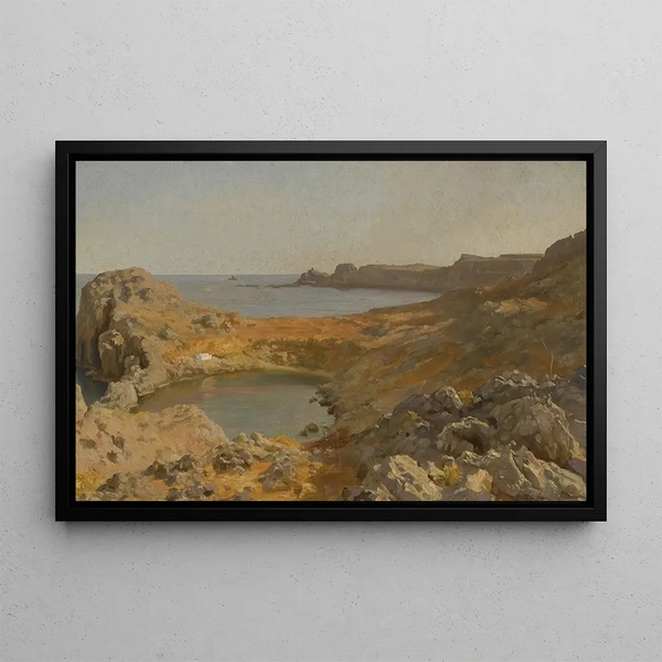 Bay of Saint-Paul in Lindos, Rhodes - Frederic Leighton — framed artwork on a wall
