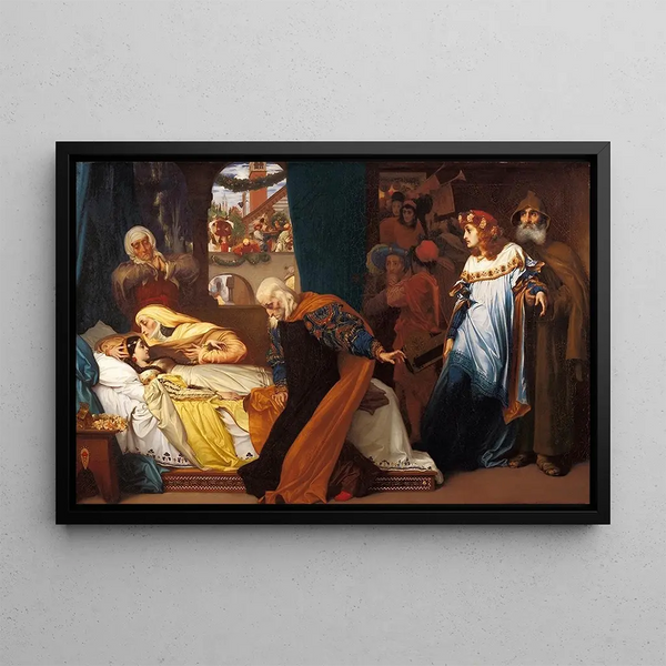 La fausse mort de Juliette - Frederic Leighton — framed artwork on a wall