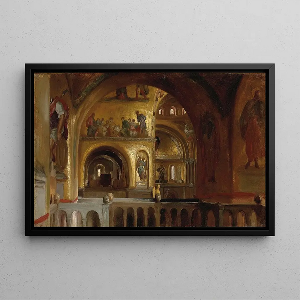 L interior of the Saint Mark's Basilica Venice - Frederic Leighton — framed artwork on a wall