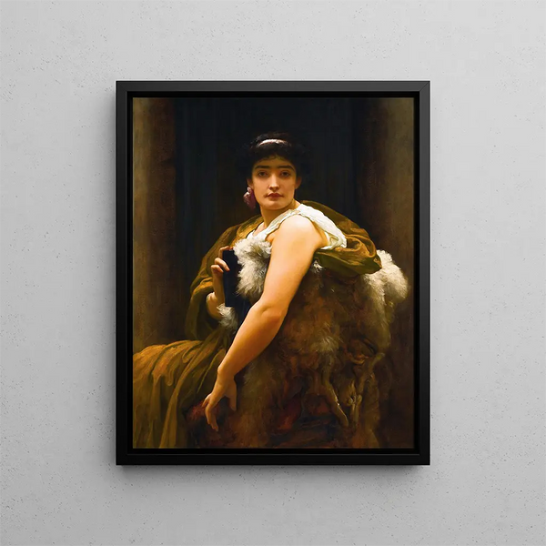 Between Hope and Fear - Frederic Leighton — framed artwork on a wall