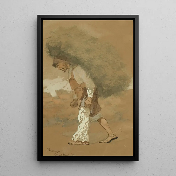 Transport de fourrage - Frederic Remington — framed artwork on a wall