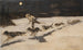 Huskies on the icy road talking Musquash - Frederic Remington — artwork view