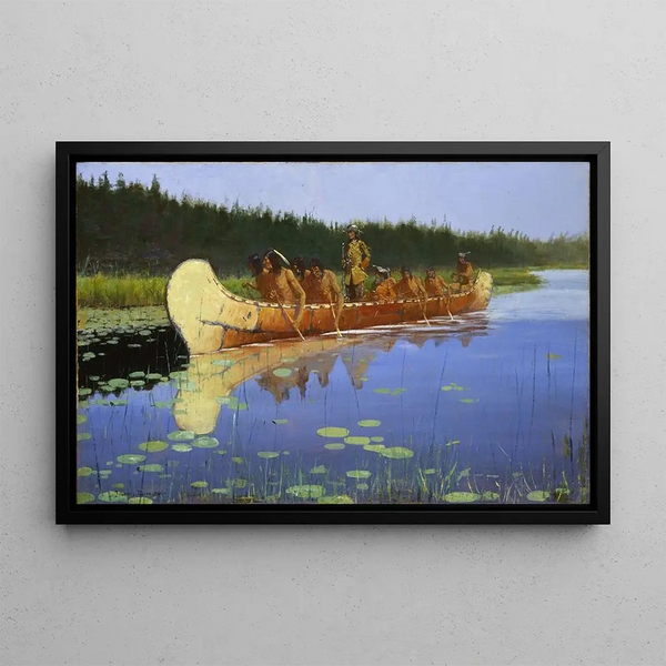 Radisson et Groseilliers - Frederic Remington — framed artwork on a wall