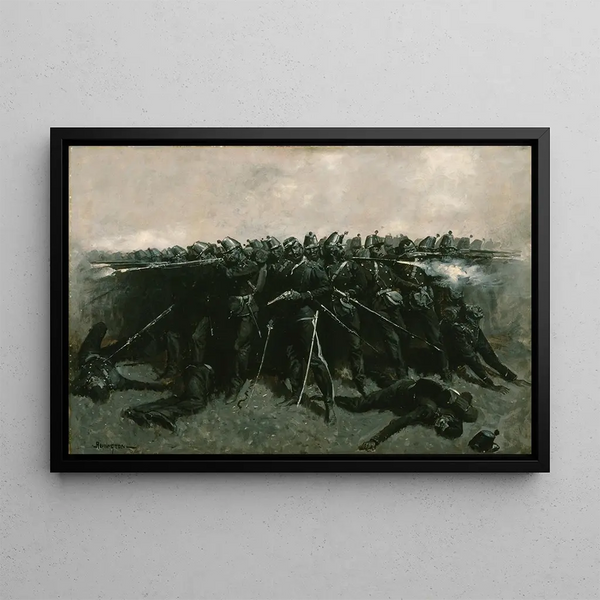 The Infantry Square - Frederic Remington — framed artwork on a wall