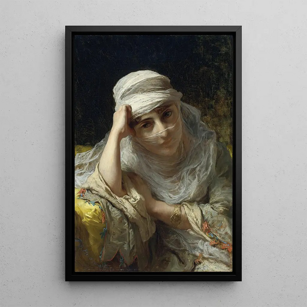 A Beauty of Constantinople - Frederick Arthur Bridgman — framed artwork on a wall