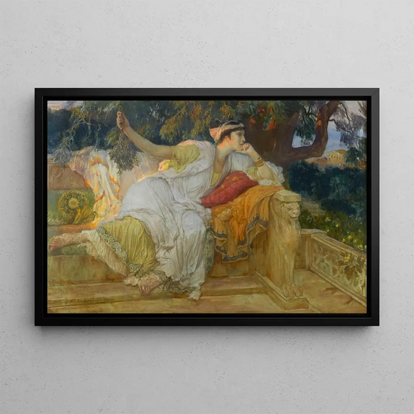 a Greek Lady - Frederick Arthur Bridgman — framed artwork on a wall