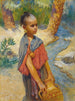 A young girl by a riverbank - Frederick Arthur Bridgman — artwork view