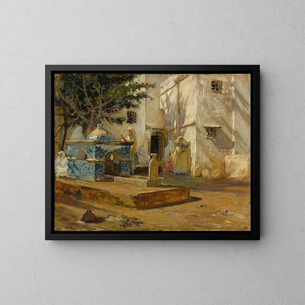 Algiers, the port - Frederick Arthur Bridgman — framed artwork on a wall