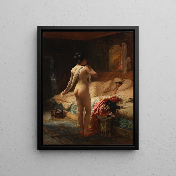 After the Bath - Frederick Arthur Bridgman — framed artwork on a wall