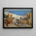 Arab women on a roof with Algiers in the distance - Frederick Arthur Bridgman — framed artwork on a wall