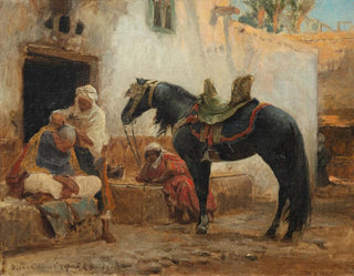 The Barber of Biskra - Frederick Arthur Bridgman — artwork view