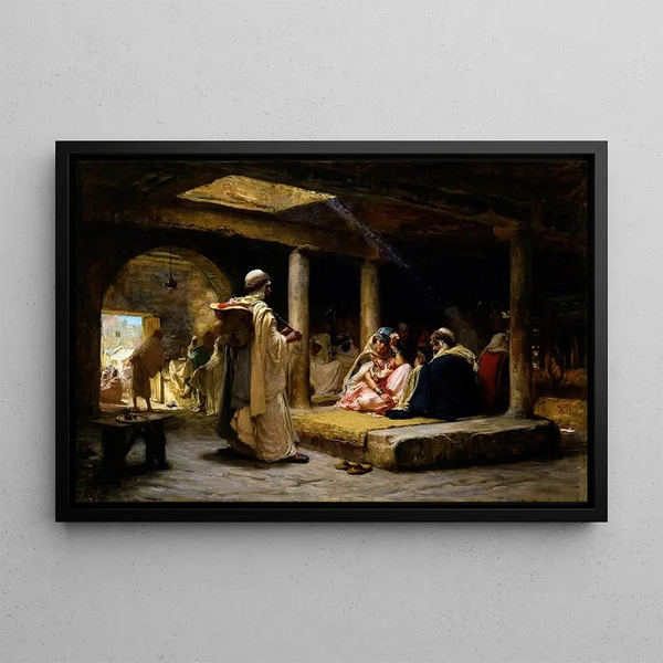 Café à Biskra, Algérie - Frederick Arthur Bridgman — framed artwork on a wall