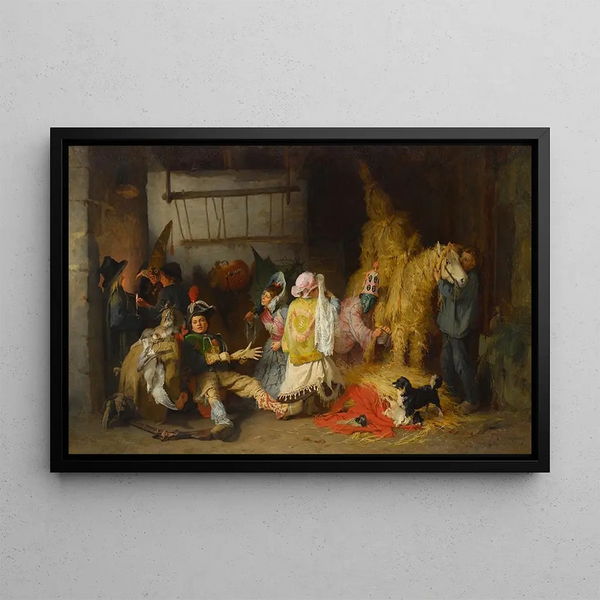 Carnival in Brittany - Frederick Arthur Bridgman — framed artwork on a wall