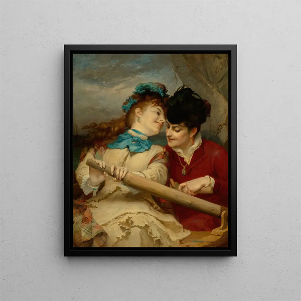 what the young women are talking about - Frederick Arthur Bridgman — framed artwork on a wall