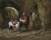 Cavalier dans une cour - Frederick Arthur Bridgman — artwork view