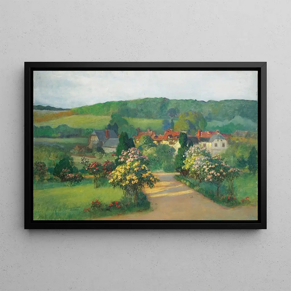 Flower Garden Painting - Frederick Arthur Bridgman — framed artwork on a wall