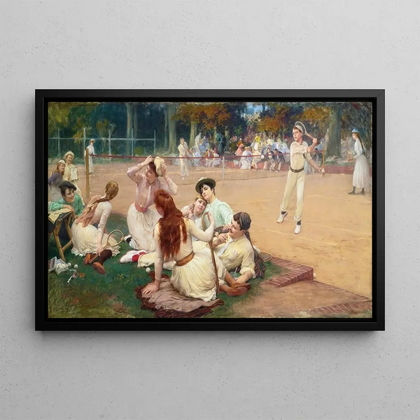 Tennis Club on Grass - Frederick Arthur Bridgman — framed artwork on a wall