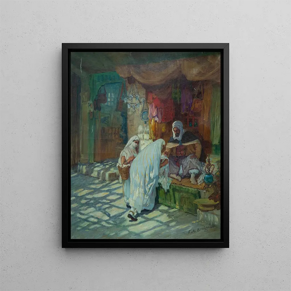 The Bazar - Frederick Arthur Bridgman — framed artwork on a wall