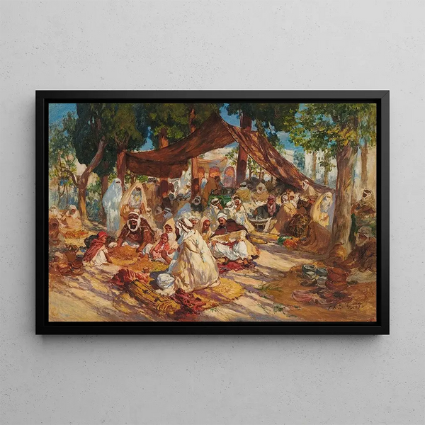 The Market - Frederick Arthur Bridgman — framed artwork on a wall