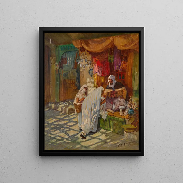 The Bazar - Frederick Arthur Bridgman — framed artwork on a wall