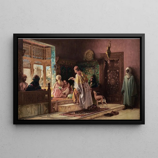 The Messenger - Frederick Arthur Bridgman — framed artwork on a wall