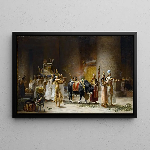 La Procession du taureau Apis - Frederick Arthur Bridgman — framed artwork on a wall