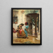 La Leçon de couture - Frederick Arthur Bridgman — framed artwork on a wall