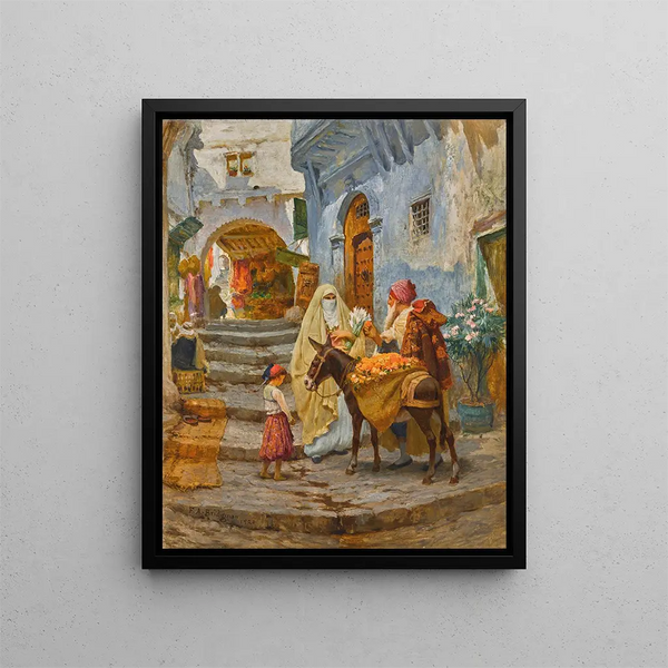 The Orange Seller - Frederick Arthur Bridgman — framed artwork on a wall