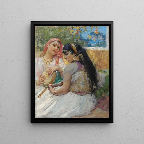 Two Young Algerians - Frederick Arthur Bridgman — framed artwork on a wall
