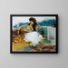 Young woman on a terrace - Frederick Arthur Bridgman — framed artwork on a wall