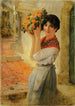 Young Niçoise with a basket - Frederick Arthur Bridgman — artwork view