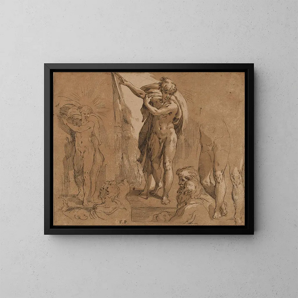 Saint Jean-Baptiste - Frederick Bloemaert — framed artwork on a wall