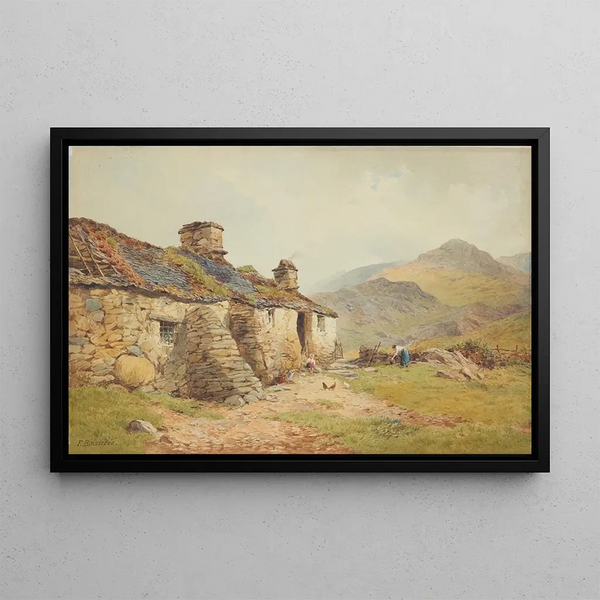 Stone Cottage Painting - Frederick Boisseree — framed artwork on a wall