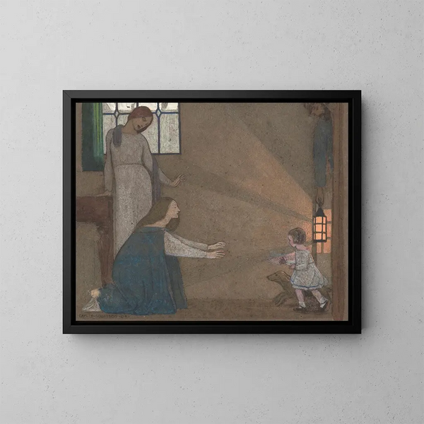 Study for The Lost Child - Frederick Cayley Robinson — framed artwork on a wall