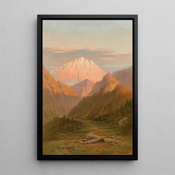 Montagnes de l'Ouest - Frederick De Bourg Richards — framed artwork on a wall