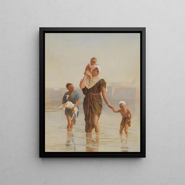Leave the village - Frederick Goodall — framed artwork on a wall