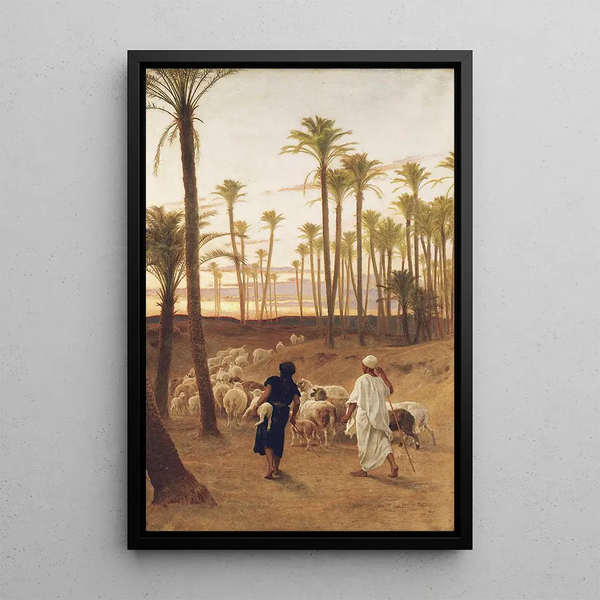 The Palm Grove - Frederick Goodall — framed artwork on a wall