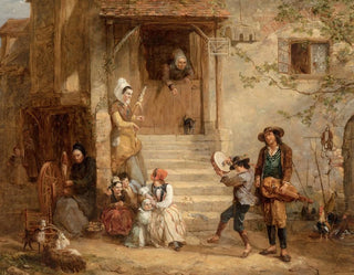 Les troubadours Un sou pour une chanson - Frederick Goodall — artwork view