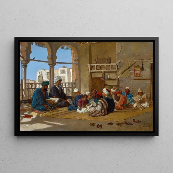 La Madrasa - Frederick Goodall — framed artwork on a wall