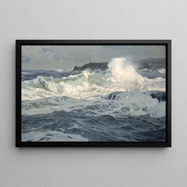 Vent du sud-ouest à St Ives - Frederick Judd Waugh — framed artwork on a wall