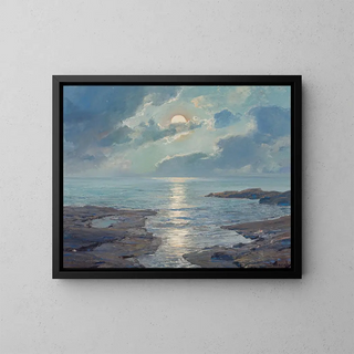 La Lune ressuscitée - Frederick Judd Waugh — framed artwork on a wall