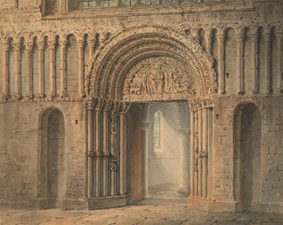 The West Door of Rochester Cathedral, Kent - Frederick Mackenzie — artwork view