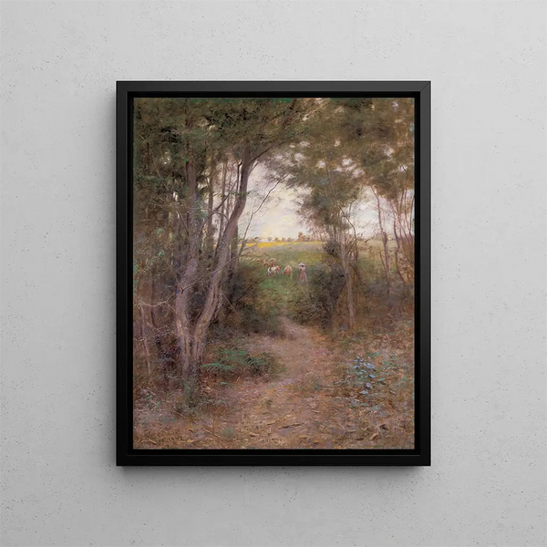 A Clearing Titled - Frederick McCubbin — framed artwork on a wall