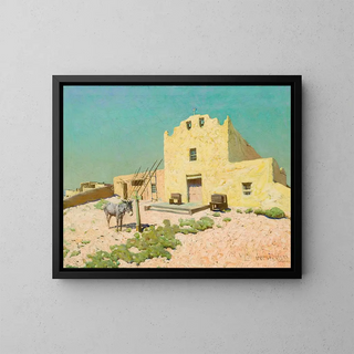 Lagoon Pueblo - Frederick Melville Du Mond — framed artwork on a wall